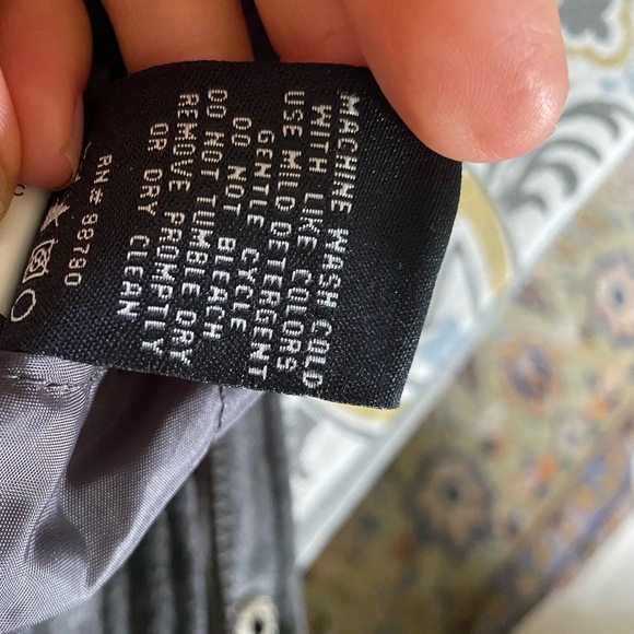 Grey flannel kids bomber jacket with zipper & snaps - Picture 5 of 8